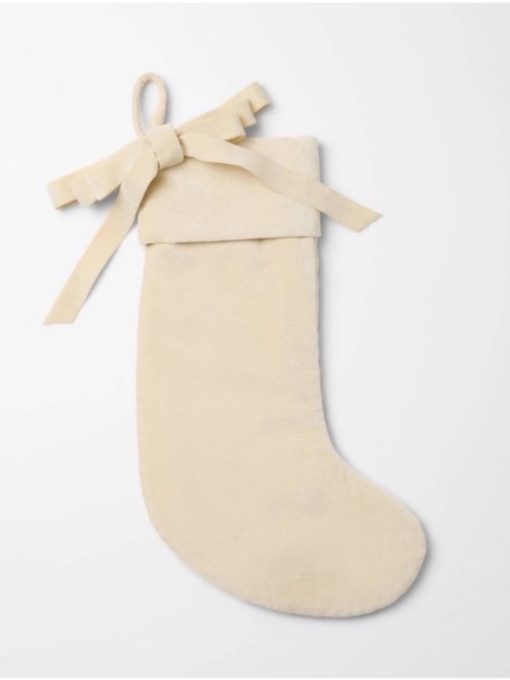Cream Velvet Bow Christmas Stocking - Threshold™ designed with Studio McGee NEW
